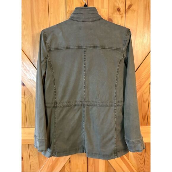 Lucky Brand Size Small Olive Green Utility Cargo Jacket Military Lyocell (0719) - Picture 6 of 8